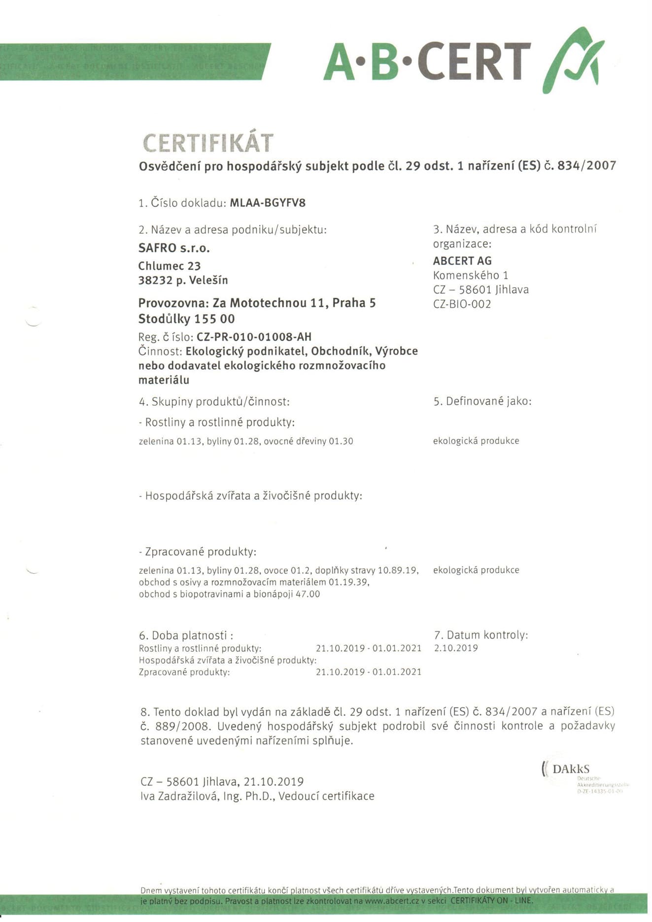 Certifik�t